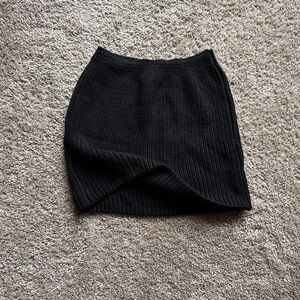 Black Knit Mini Skirt